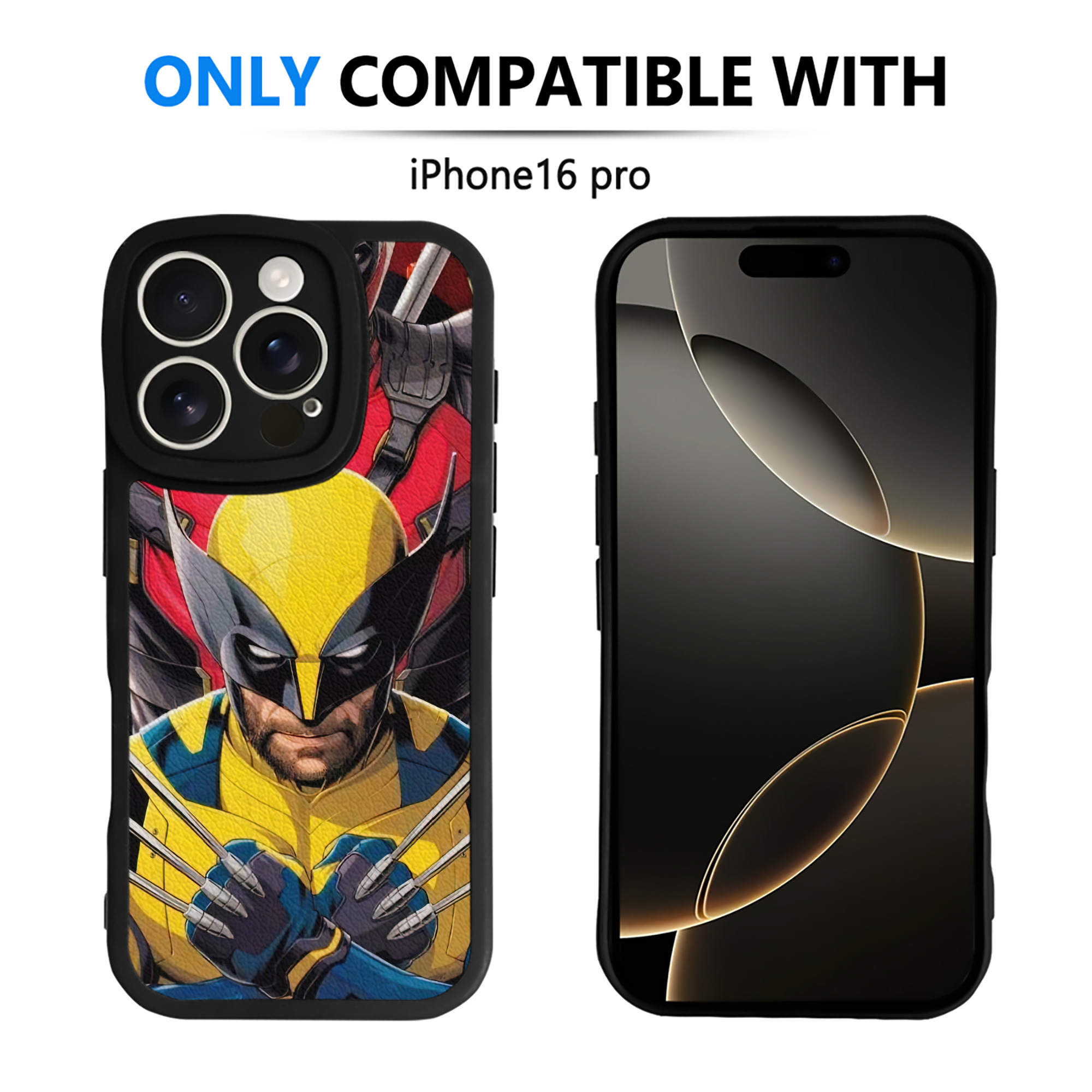 （画像用） Deadpool デッドプール 【iPhone 16シリーズ対応】シリコンスマホケース（レザー調） 材質：シリコン